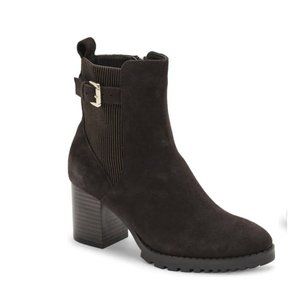 BLONDO TOBI WATERPROOF BOOTIE ANKLE BOOT SIZE 7 WITH BOX DARK BROWN SUEDE
